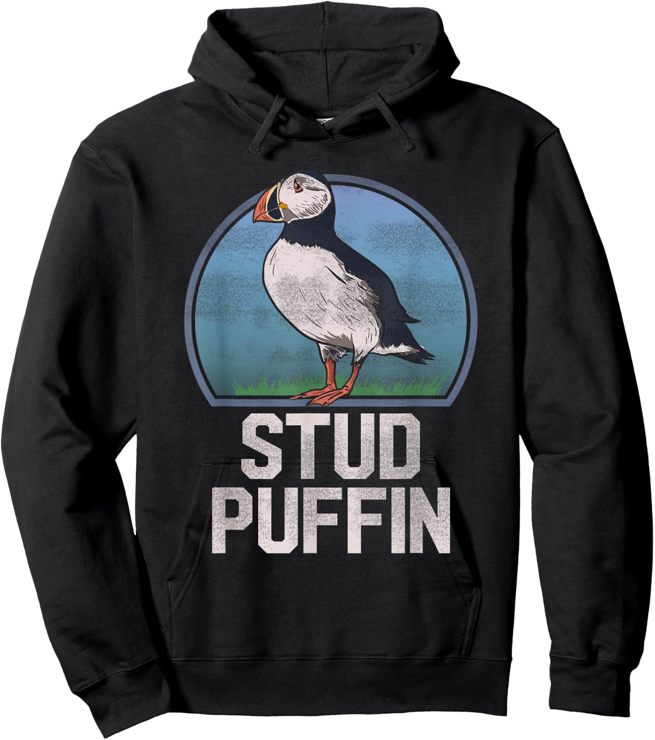 Stud Puffin Funny Seabird Animal Lover Stud Muffin T Shirt Hoodie - Hoodie | Black
