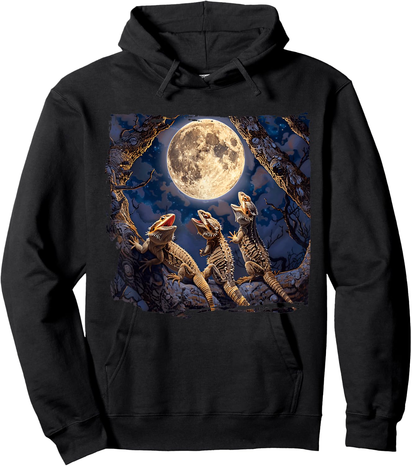 Bearded Dragons Howl At Moon Bearded Dragons Owner Hoodie - Hoodie | Black