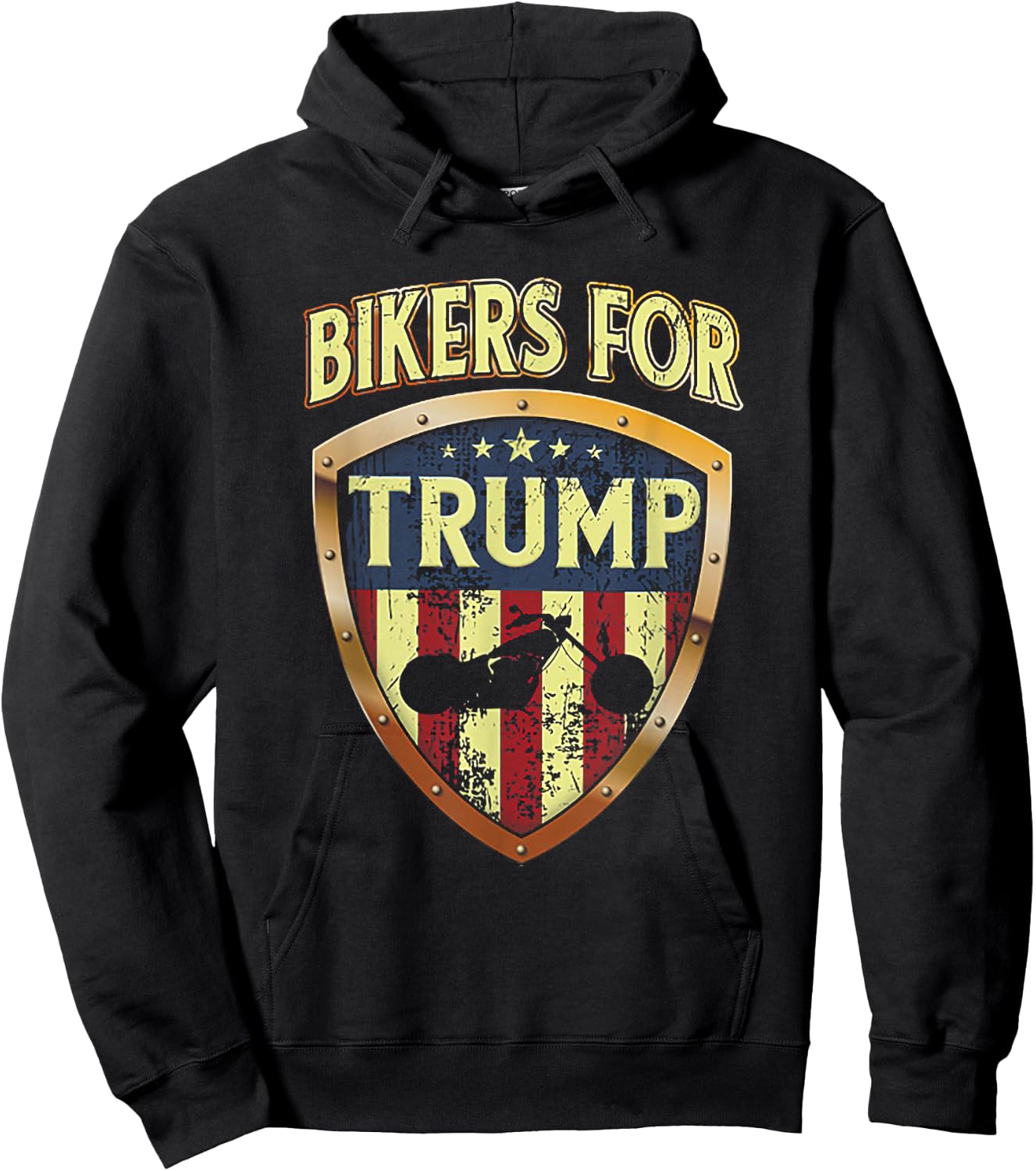 Bikers For Trump Funny Biker Gift Hoodie - Hoodie | Black