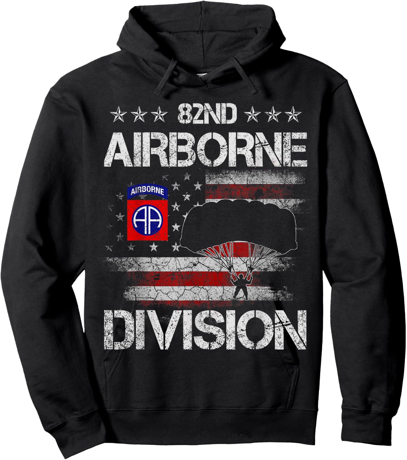 82nd Airborne Division Veteran Flag , Veterans Day Hoodie - Hoodie | Black