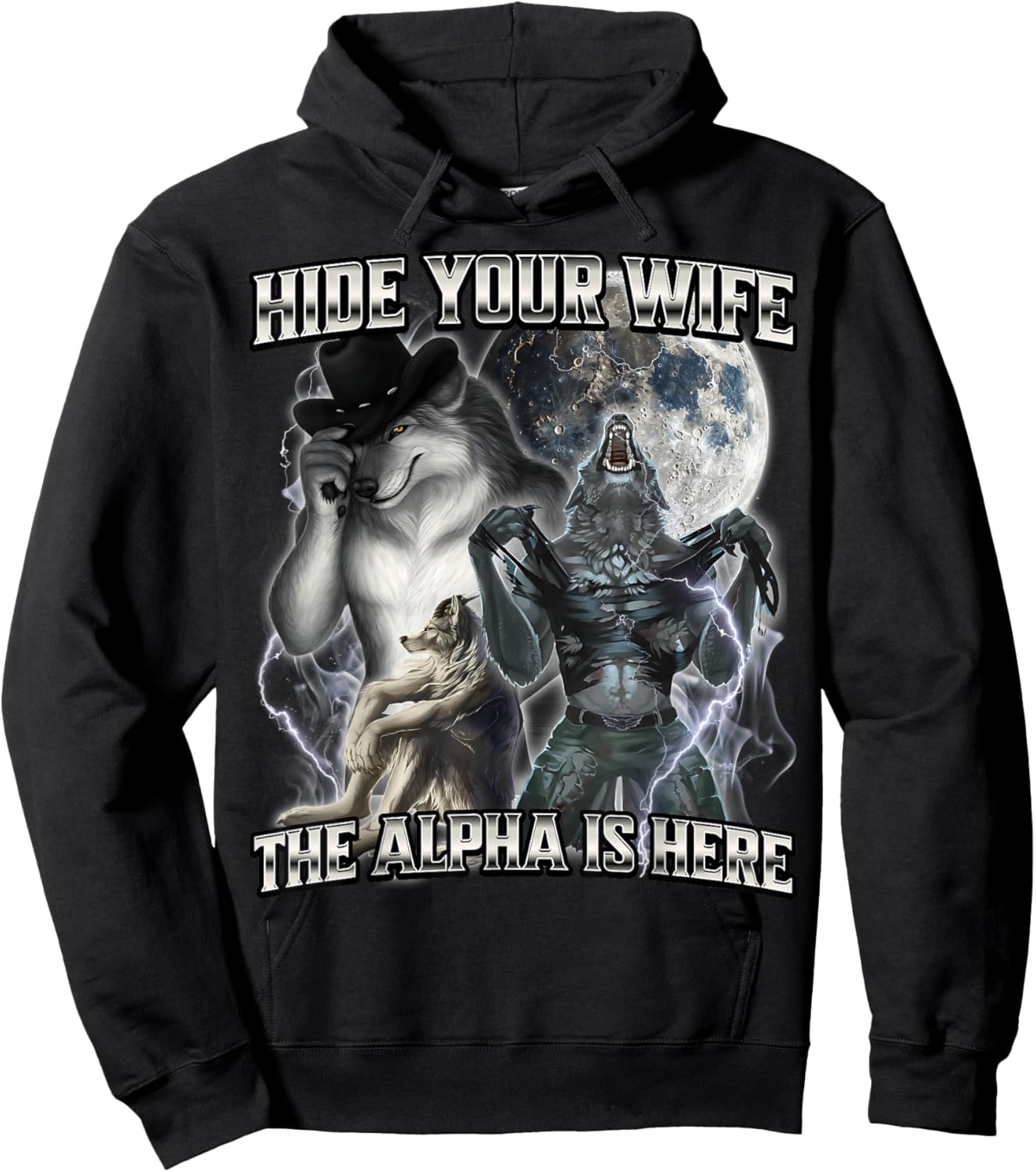 Hide Your Wife The Alpha Is Here Hoodie - Hoodie | Black