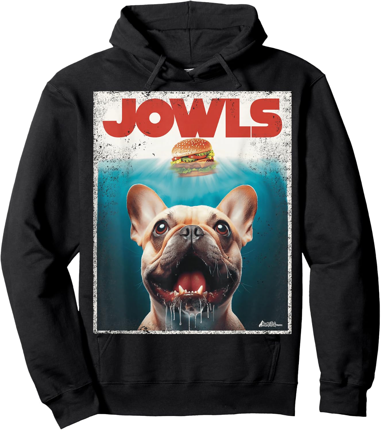 Funny Tan Frenchie Jowls, Fawn French Bulldog Mom Top, Dad Hoodie - Hoodie | Black