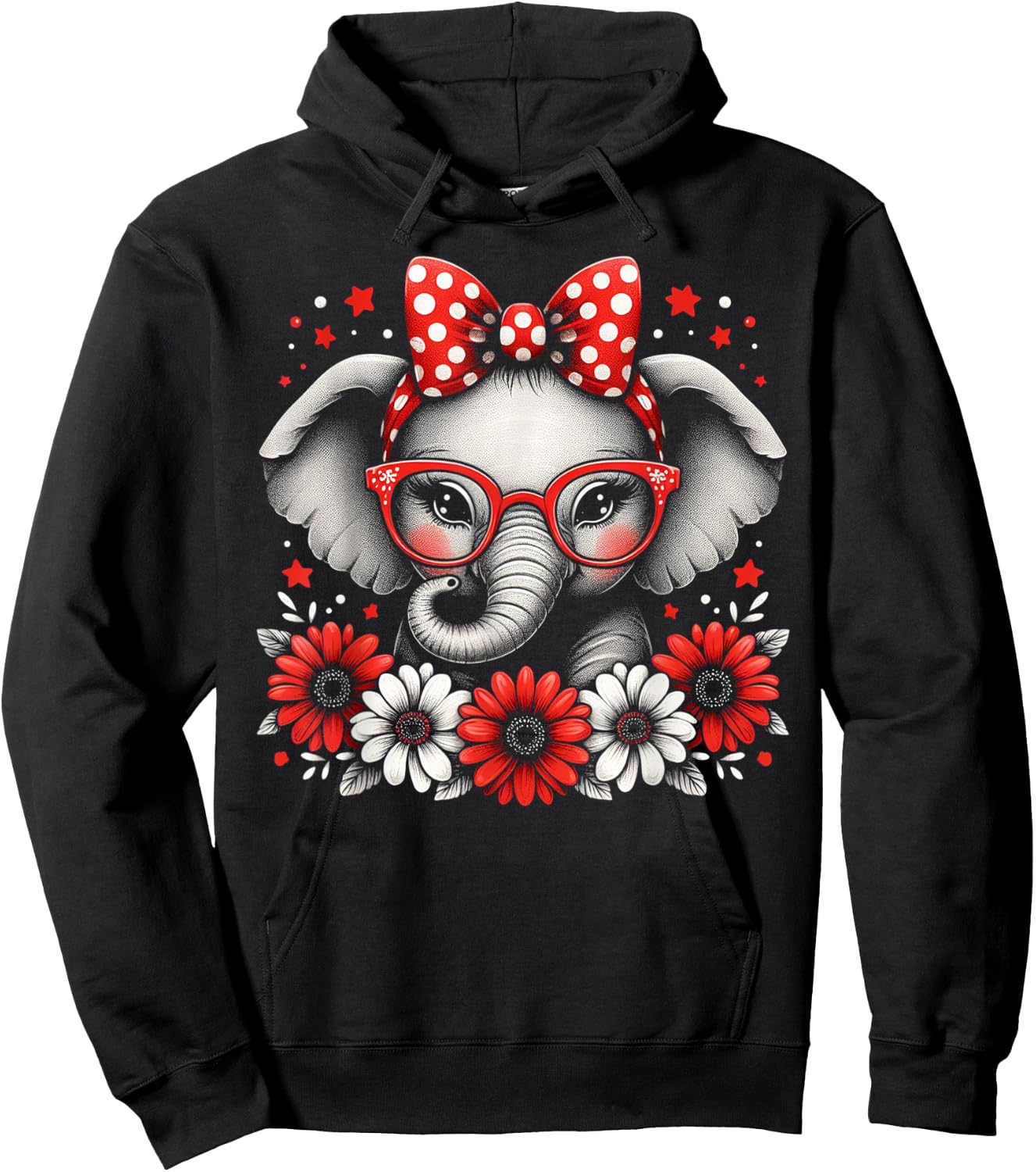 Elephant Nerd Glasses Headbands Clothes Gift Elephant Hoodie - Hoodie | Black