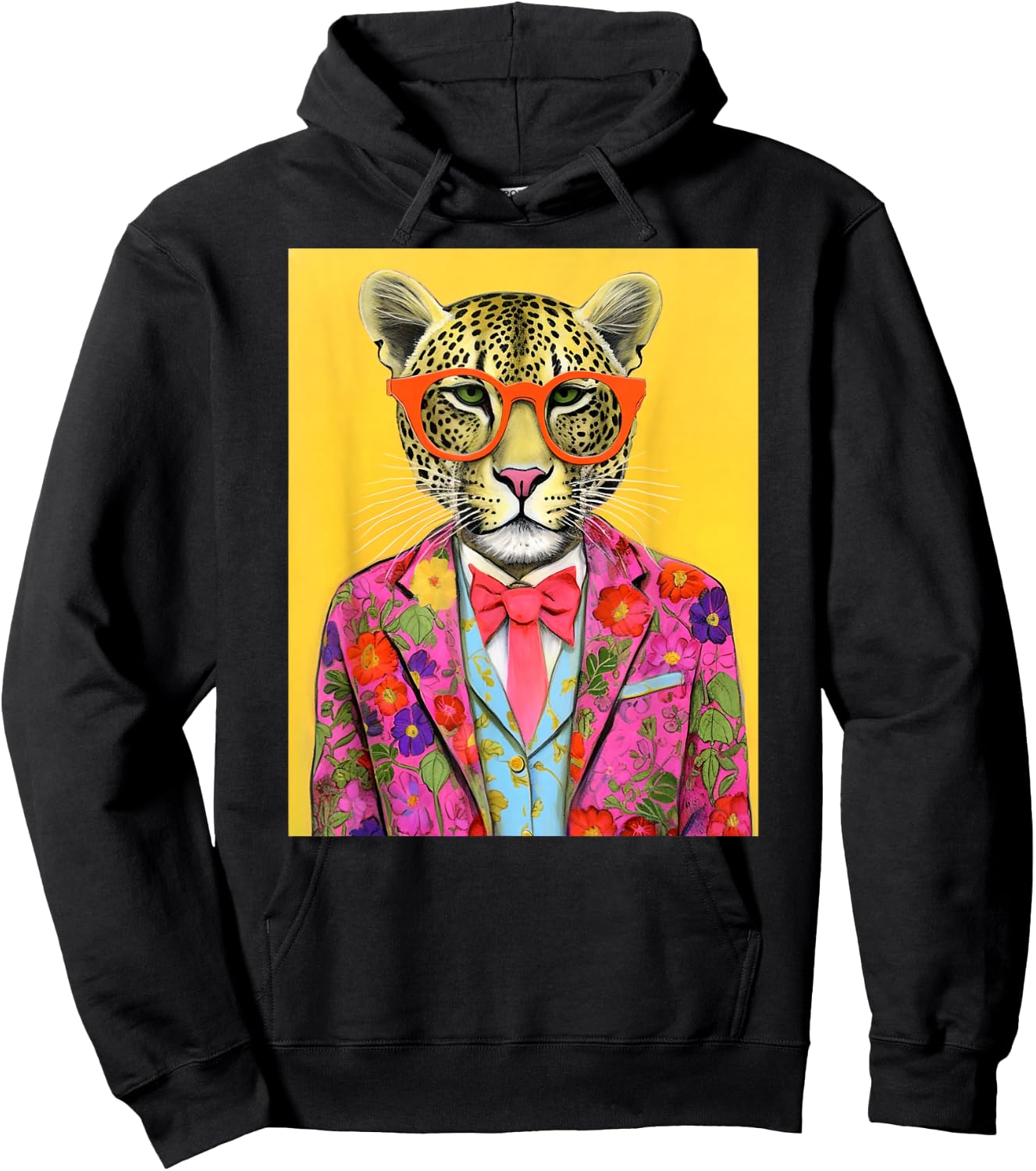 Leopard Fashion Art Print Hoodie - Hoodie | Black