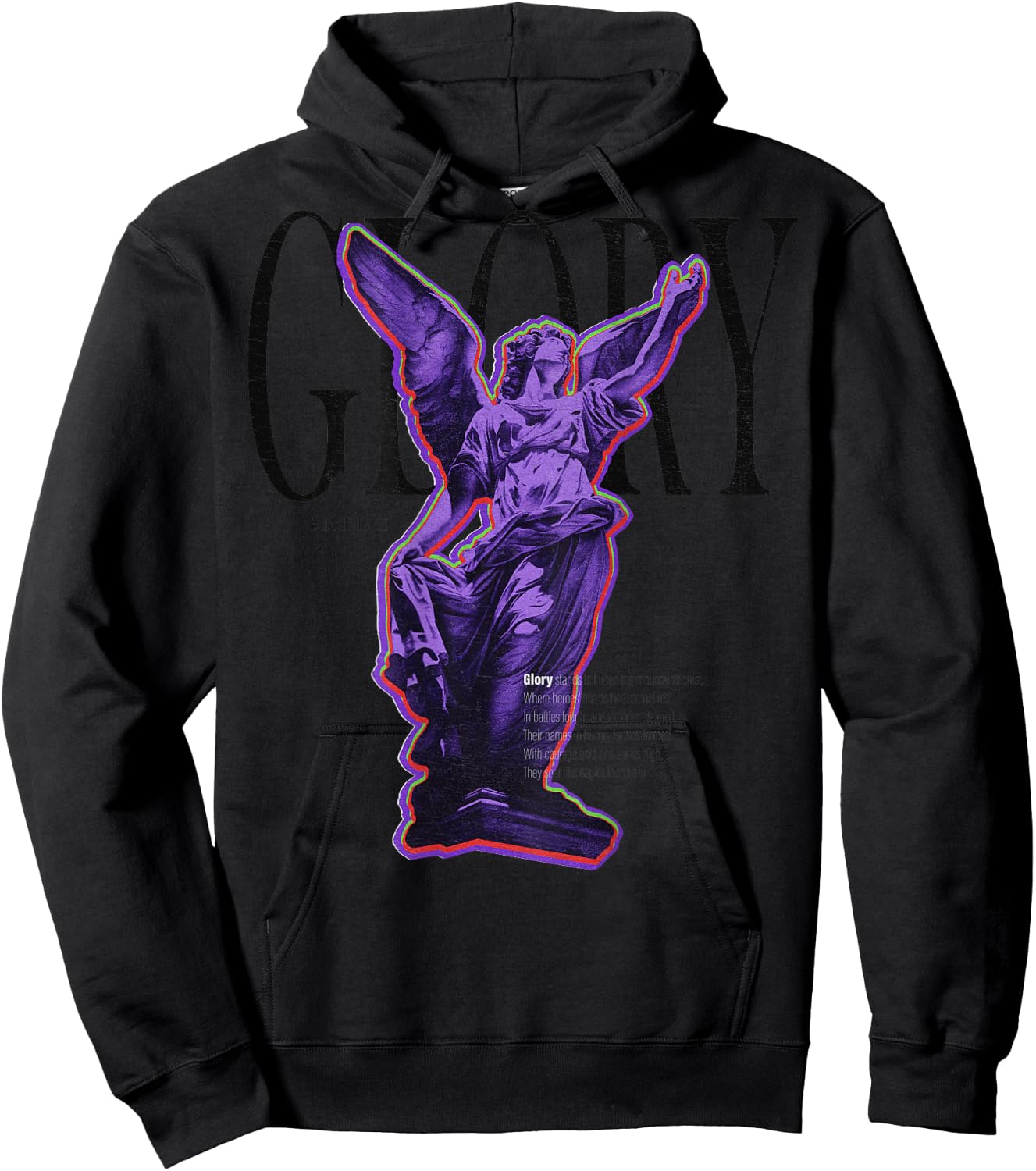 Back Print Y2K Aesthetic Streetwear Fashion Women Men Angel Hoodie - Hoodie | Black