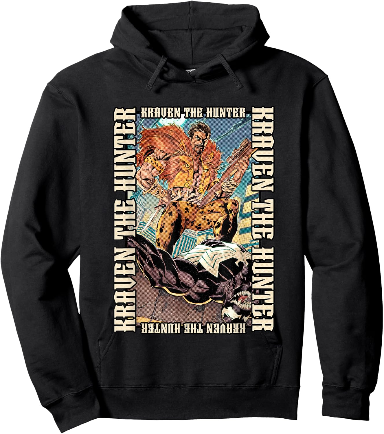 Marvel Universe Classic Kraven The Hunter Beating Venom Hoodie - Hoodie | Black