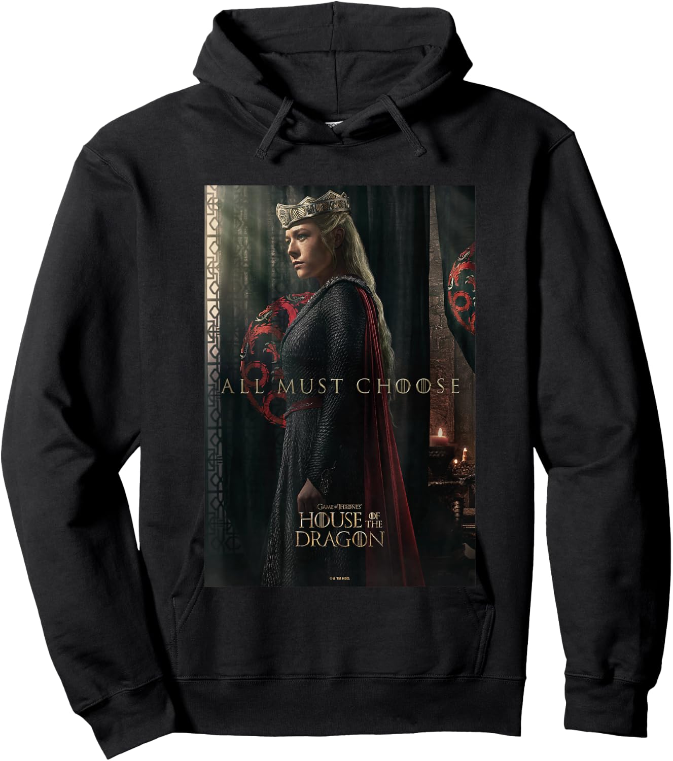 House of the Dragon All Must Choose Rhaenyra Targaryen Retro Hoodie - Hoodie | Black