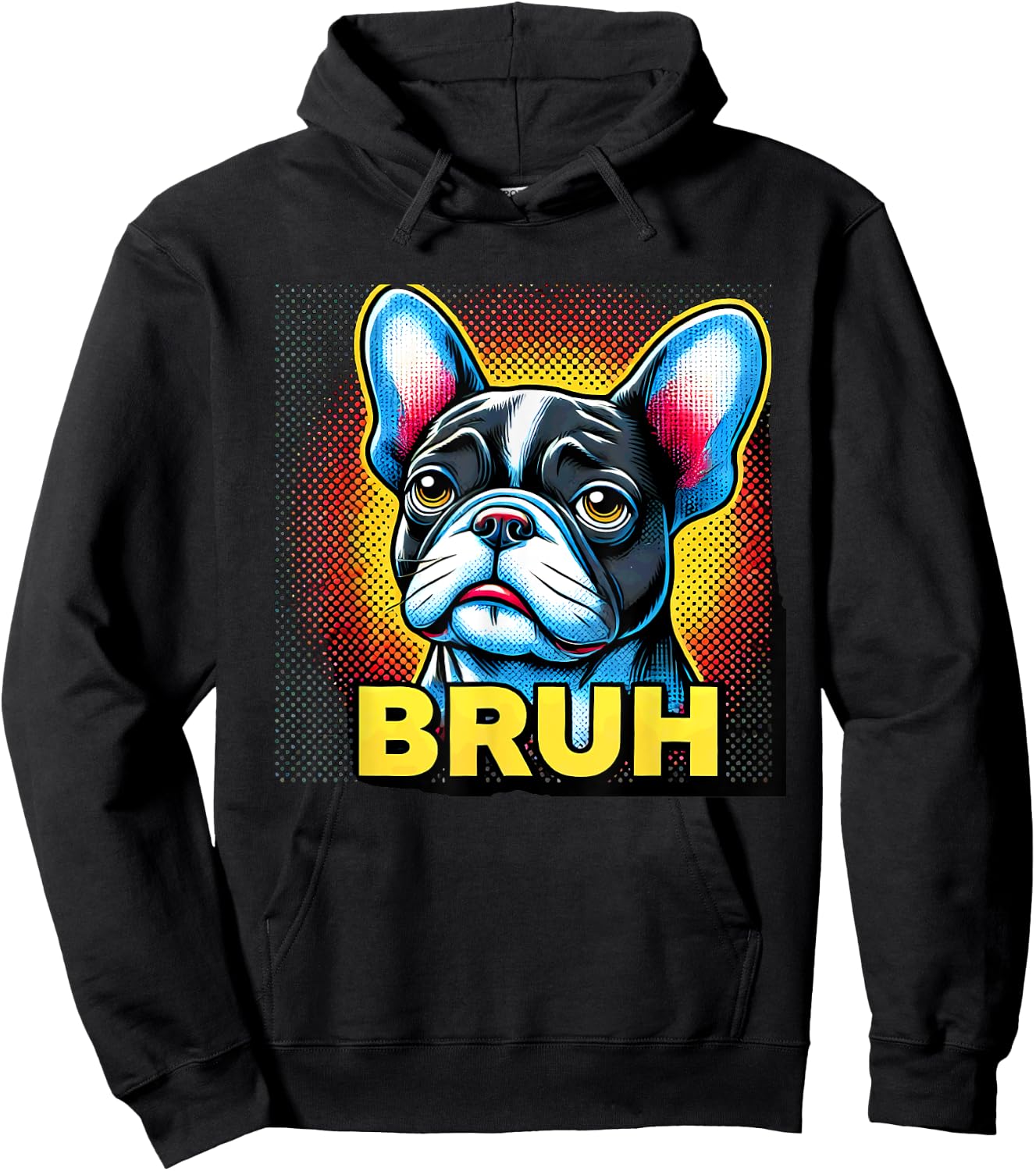 Humor French Bulldog Bruh Hoodie - Hoodie | Black