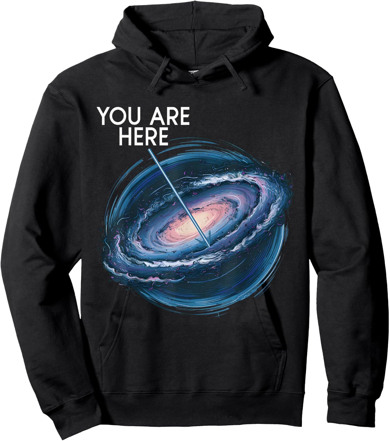 You are Here Milky Way Funny Galaxy Astronomy Men Women Kids Hoodie - Hoodie | Black