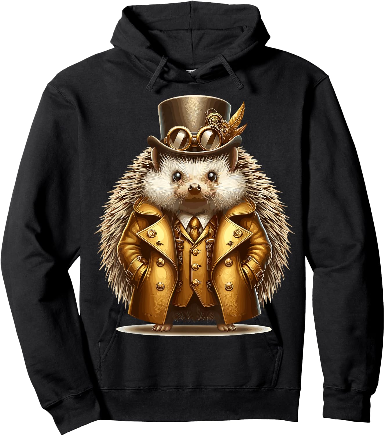 Steampunk Hedgehog Victorian Steampunk Animal Hoodie - Hoodie | Black