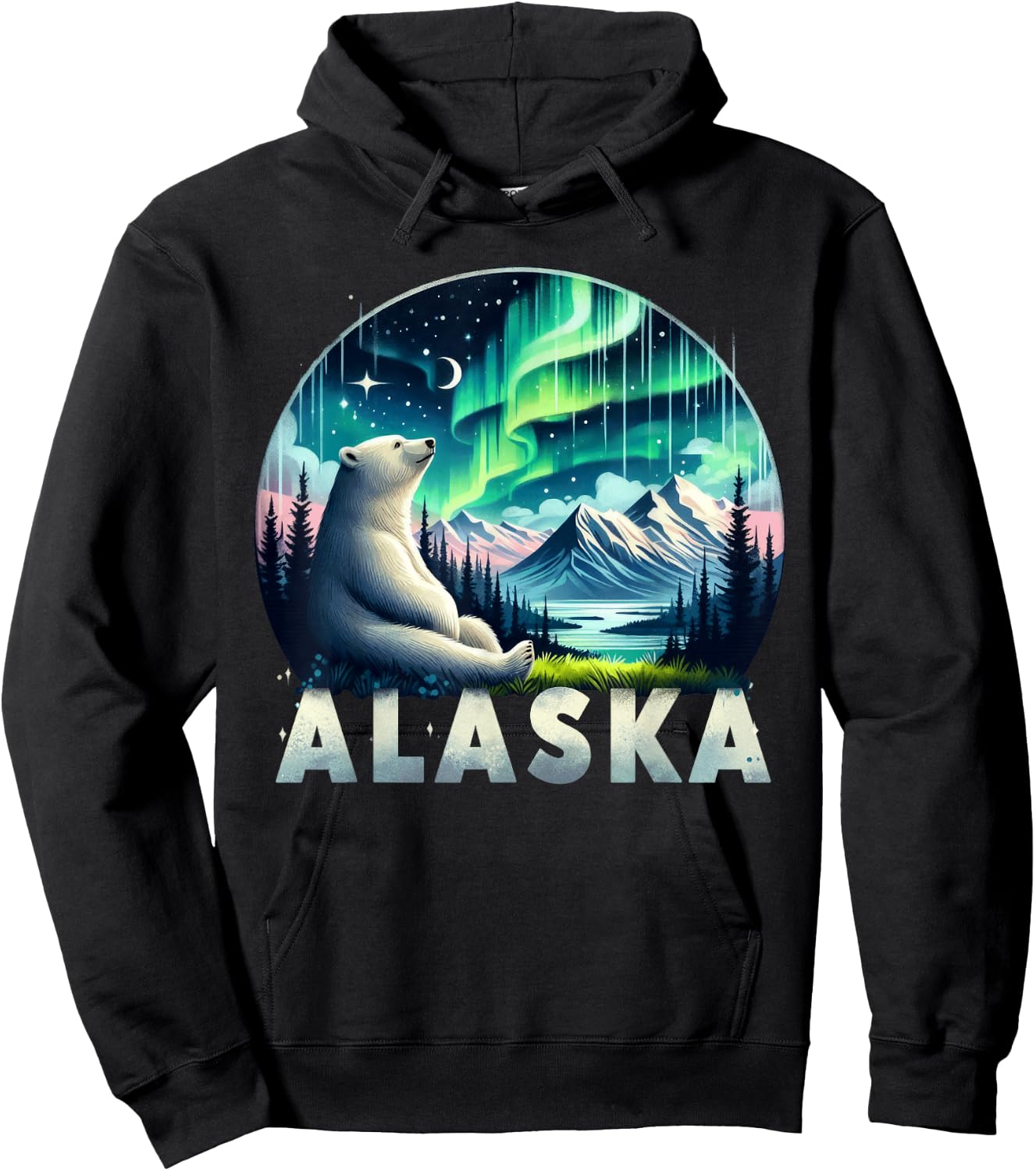 Alaska Northern Lights Aurora Viewing Vacation Alaska Trip Hoodie - Hoodie | Black