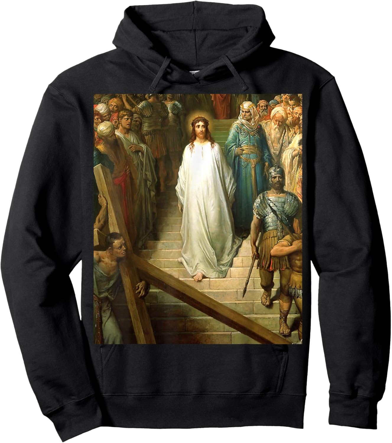 Christ leaving the Praetorium Painting by Gustave Dore Hoodie - Hoodie | Black