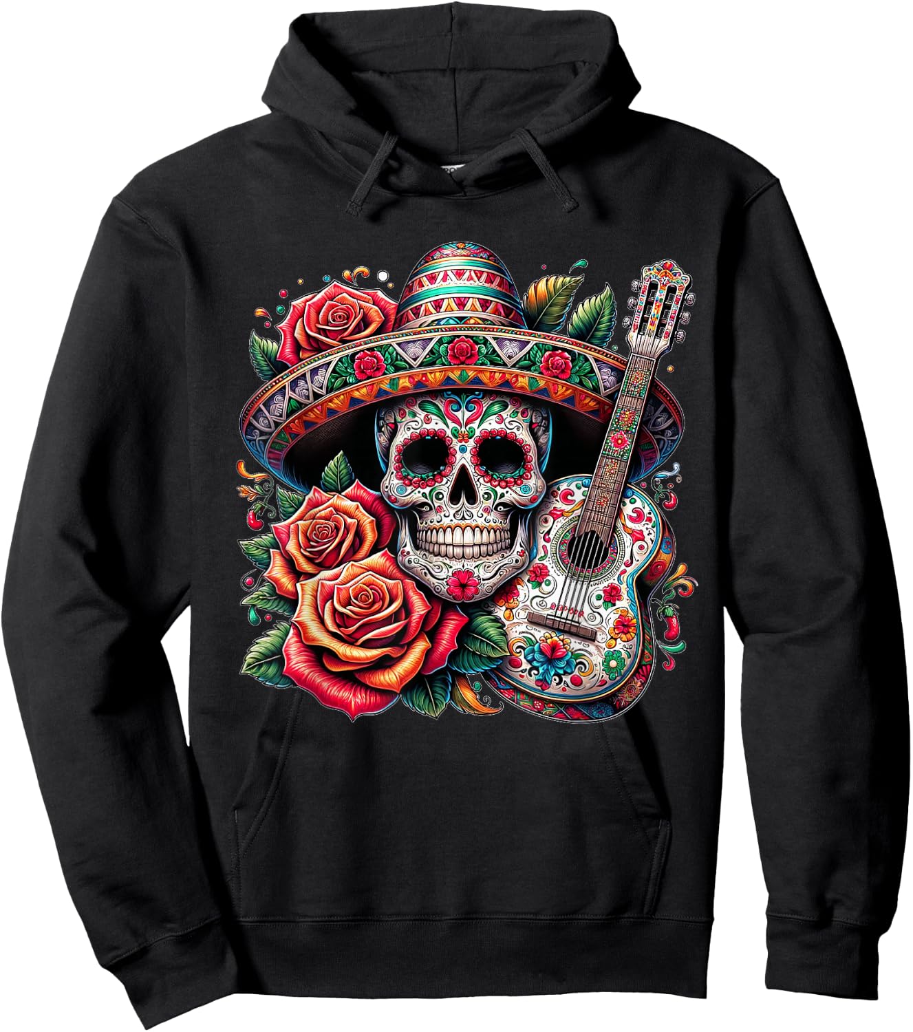 Cinco De Mayo Skull Sombrero Fiesta Mexican Skull Men Women Hoodie - Hoodie | Black