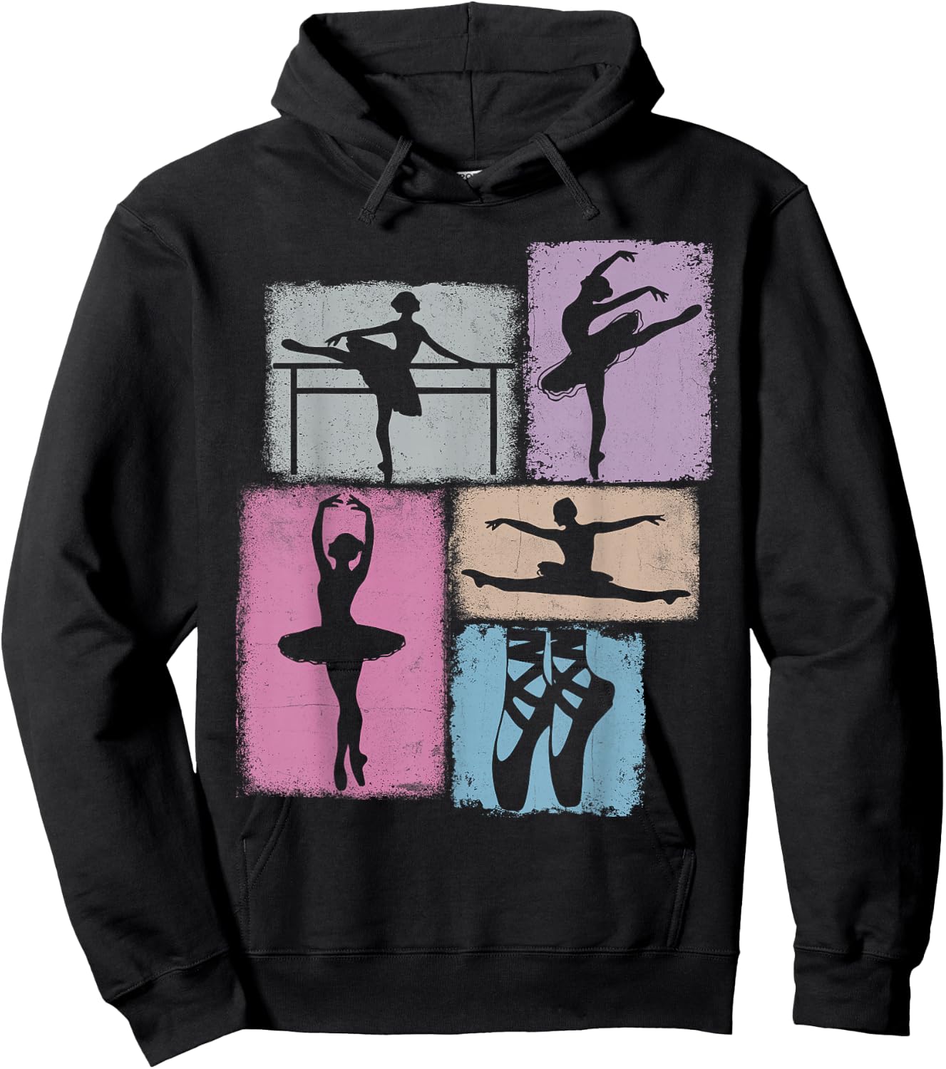 Ballet Vintage Collage Dancing Ballet Hoodie - Hoodie | Black