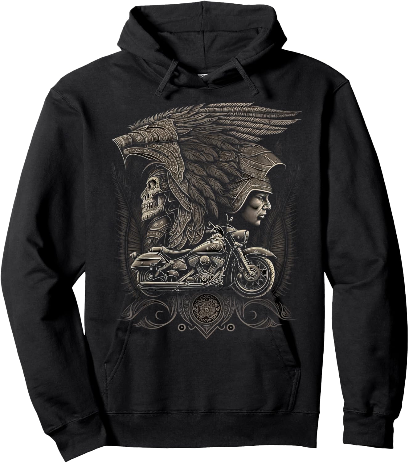 Native American bikes Motorcycle Indian Bikers old classic Hoodie - Hoodie | Black