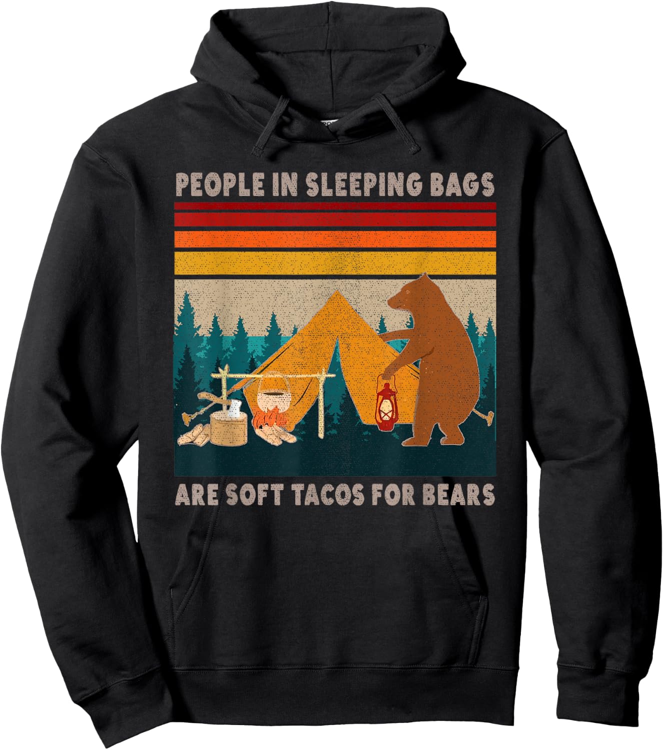 People In Sleeping Bags Are Like Soft Tacos Sleeping Hoodie - Hoodie | Black