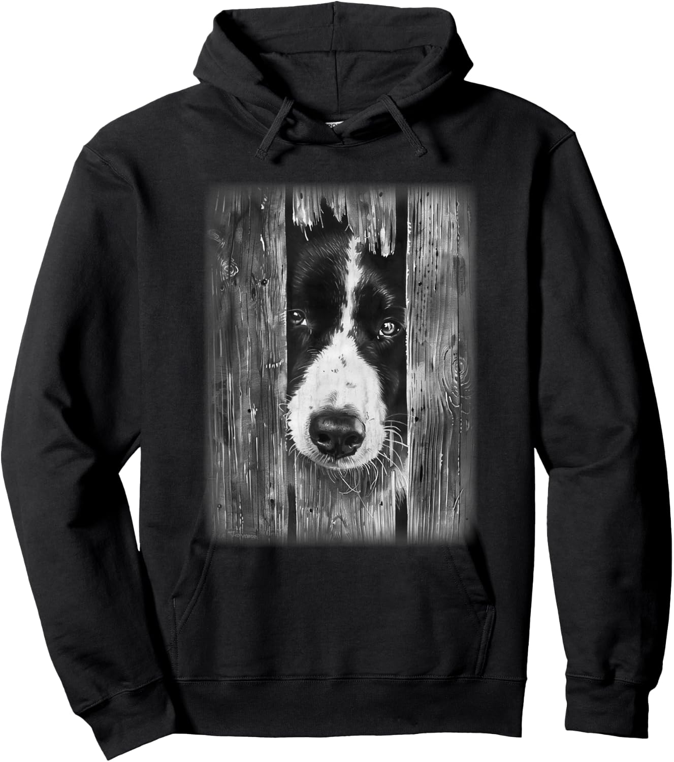 Black and White Border Collie t featuring a Border Collie Hoodie - Hoodie | Black