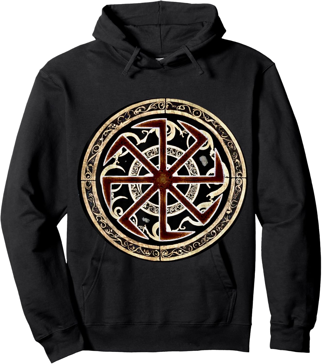 Kolovrat Slavic Protective Rune Hoodie - Hoodie | Black