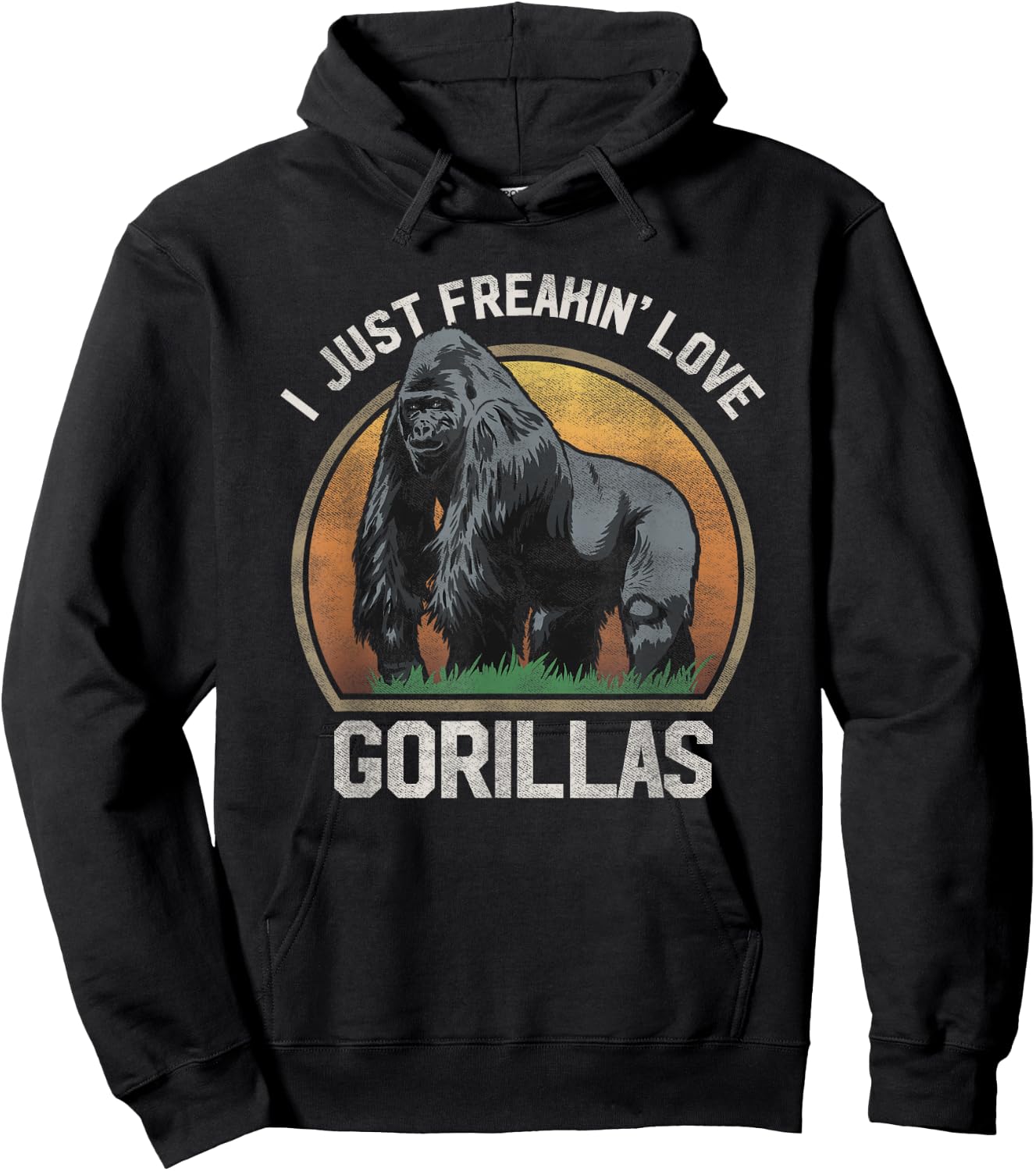 I Just Freakin' Love Gorillas Animal Gorilla Lover T Shirt Hoodie - Hoodie | Black
