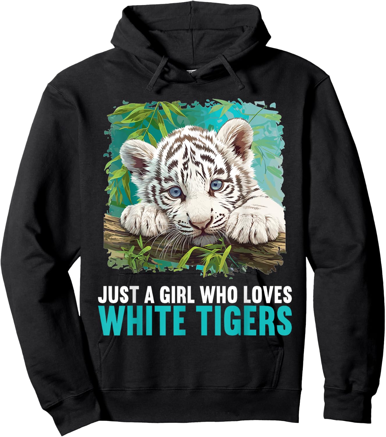 Just a Girl who loves White Tigers White Tiger Hoodie - Hoodie | Black