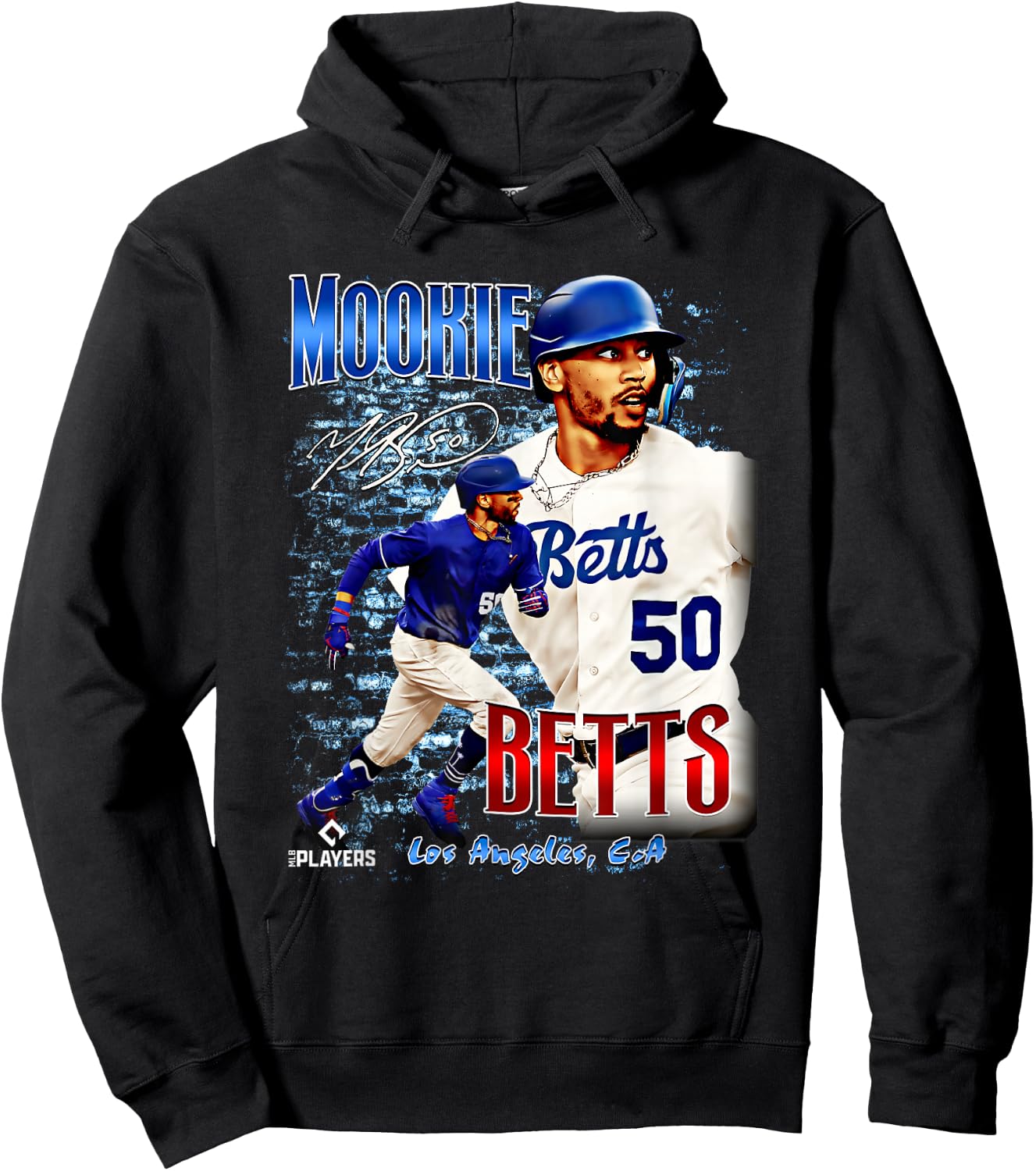 Mookie Betts | Los Angeles Baseball Players | MLBMBE7001 Hoodie - Hoodie | Black