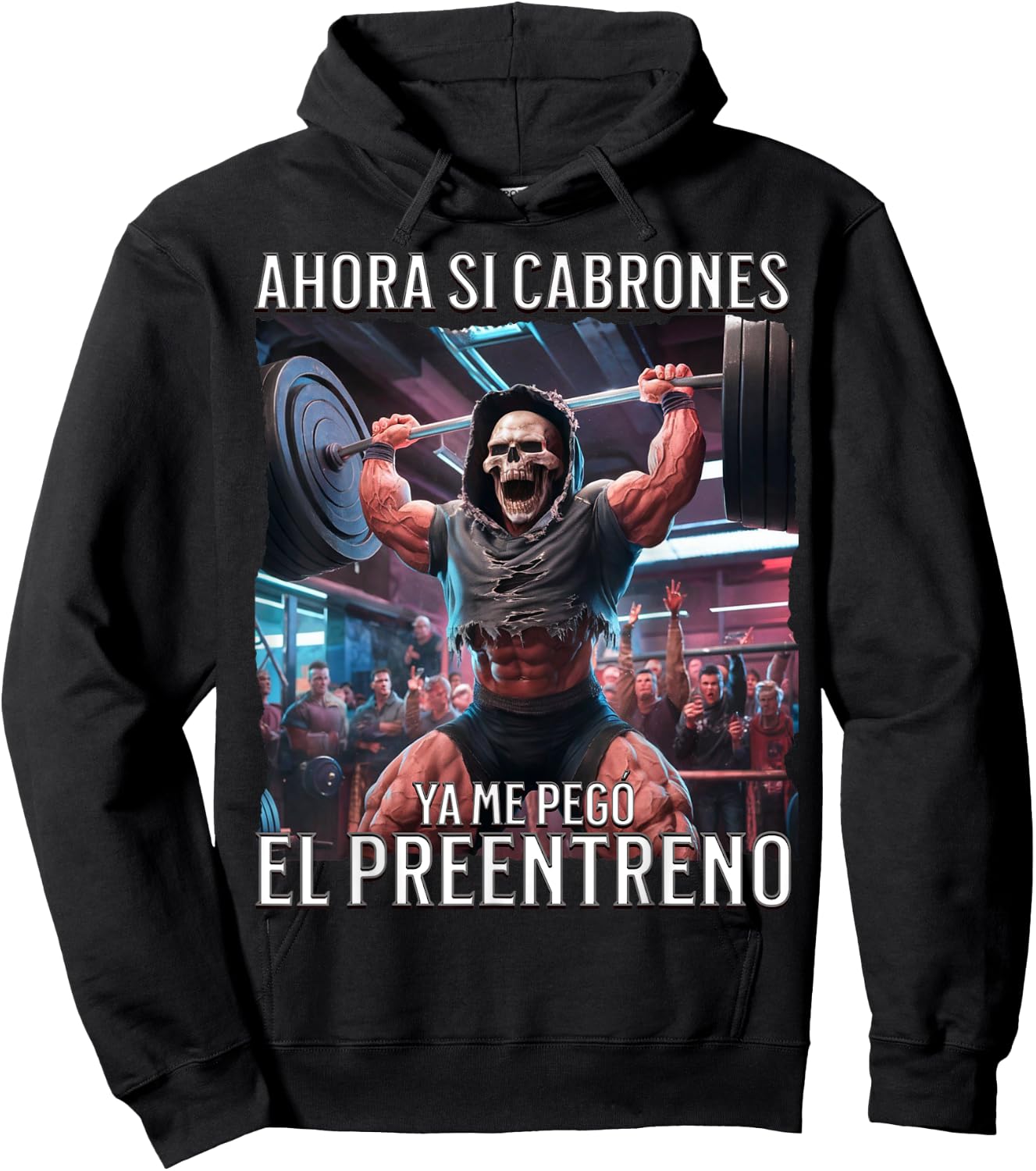 Ahora si ya me pego el preentreno: Calacas chidas gym Hoodie - Hoodie | Black
