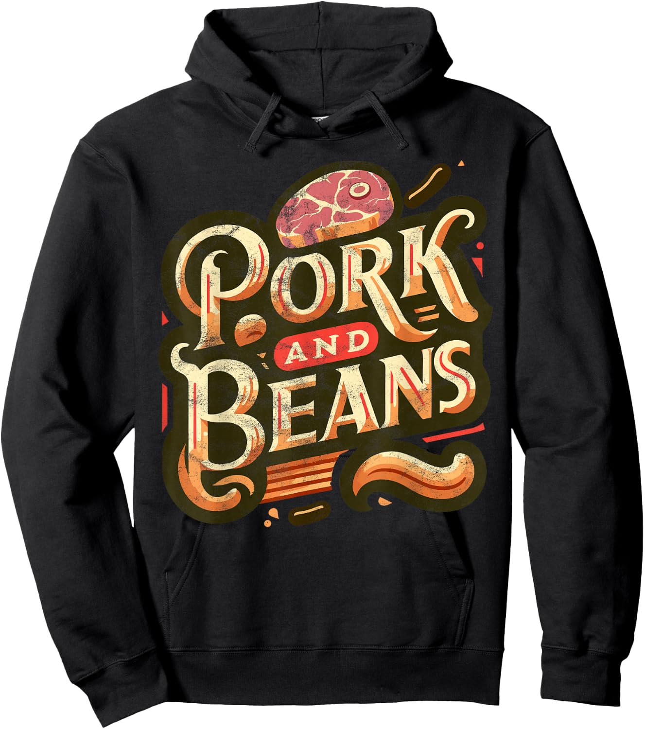 Pork and Beans Funny Food bacon pork beef meat Hoodie - Hoodie | Black