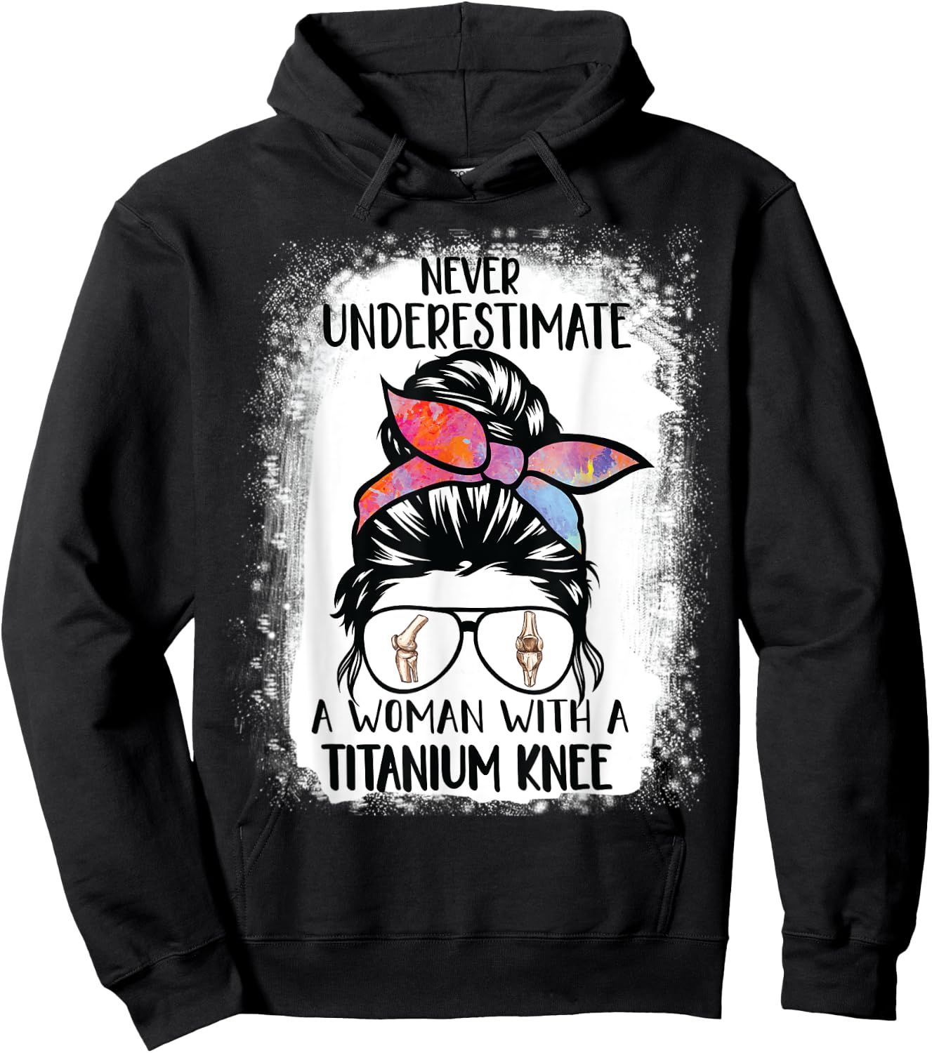 Never Underestimate a woman with a Titanium Knee Hoodie - Hoodie | Black