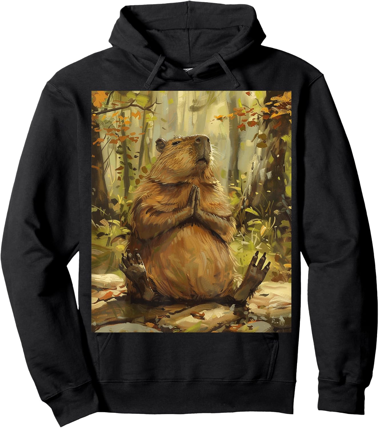 Funny Graphic Capybara Hoodie - Hoodie | Black