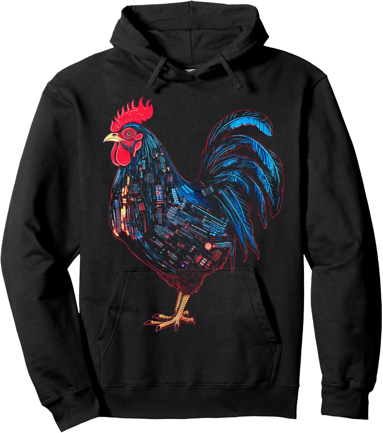 Chicken Animal Graphic Art Chicken Hoodie - Hoodie | Black
