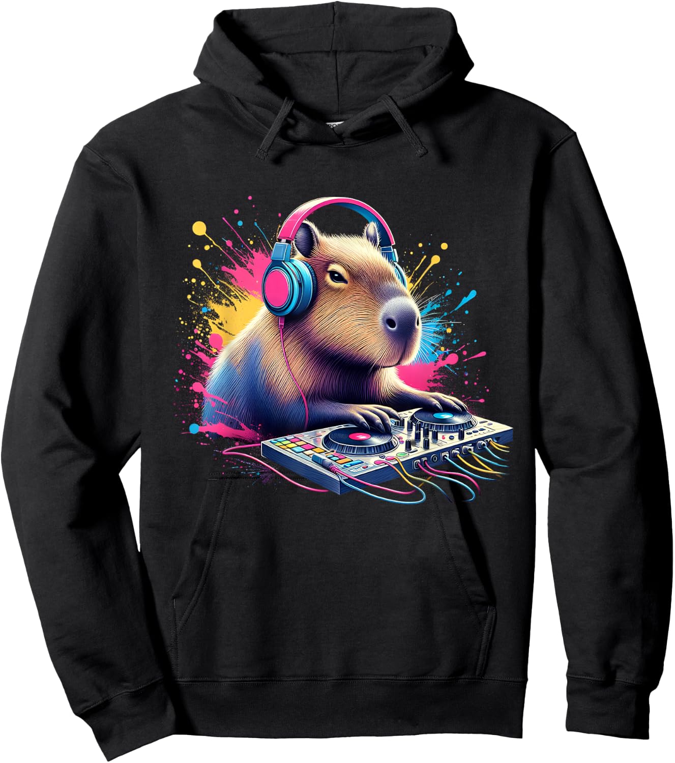 Capybara DJ DJing EDM Funky Dance Club Hoodie - Hoodie | Black