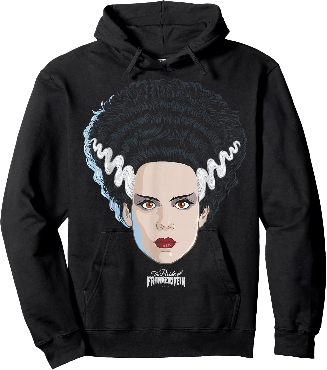 Universal Monsters Bride of Frankenstein Big Face Hoodie - Hoodie | Black