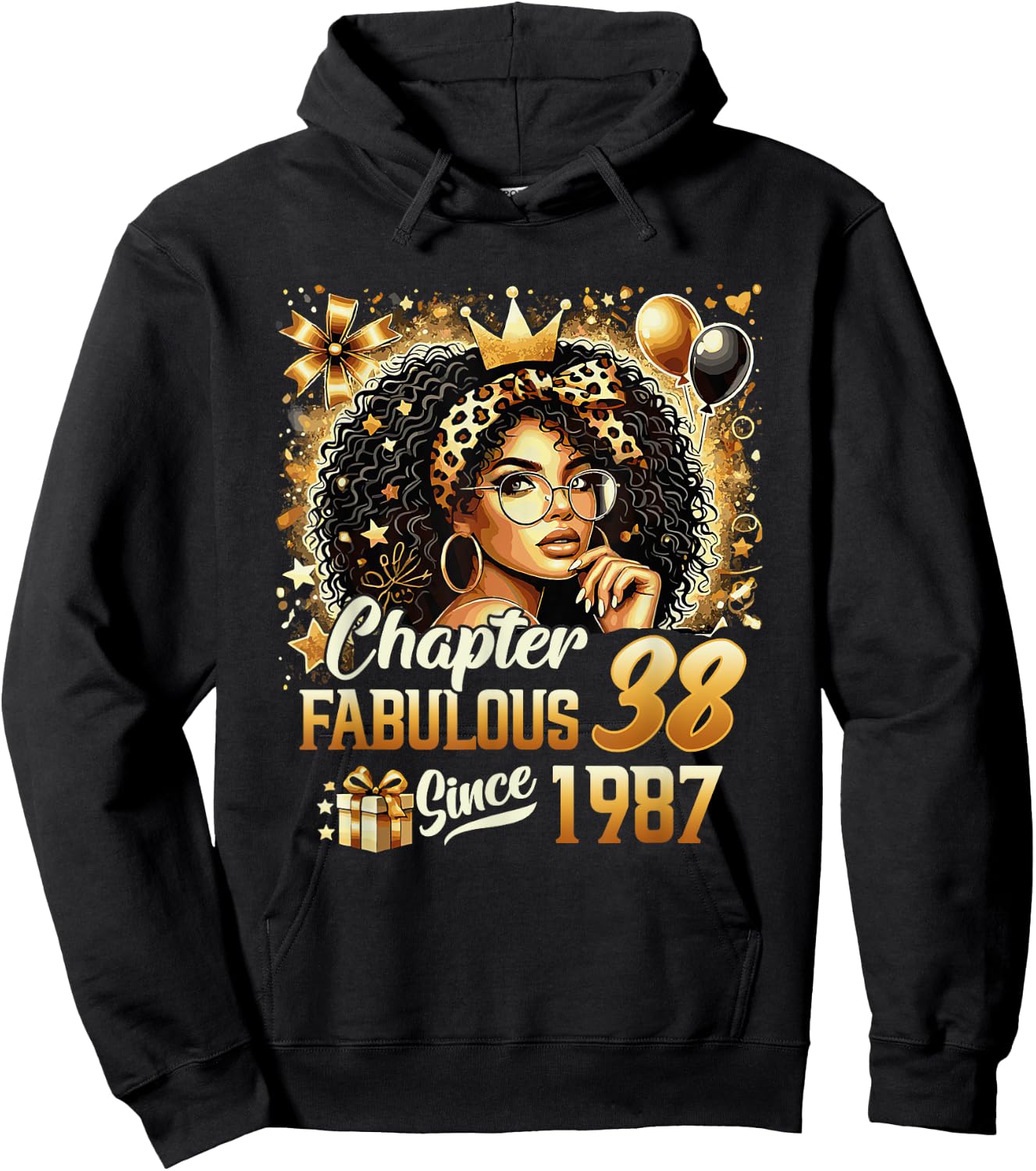 Chapter 38 Fabulous Since 1987 38th Birthday Black Women Hoodie - Hoodie | Black