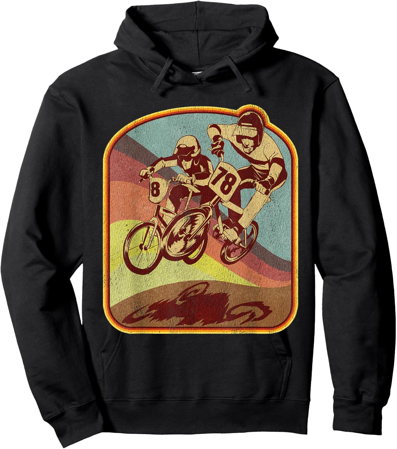 Vintage 80s BMX Rad Distressed Graphic Hoodie - Hoodie | Black