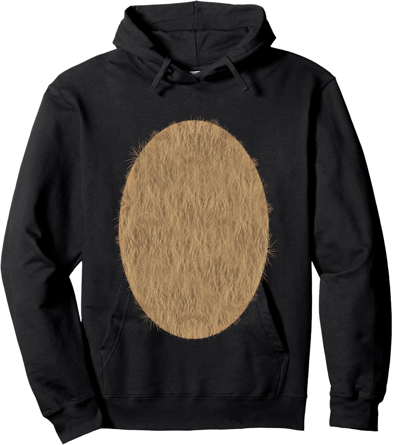 Deer Bear Fuzzy Hairy Belly Costume Hoodie - Hoodie | Black