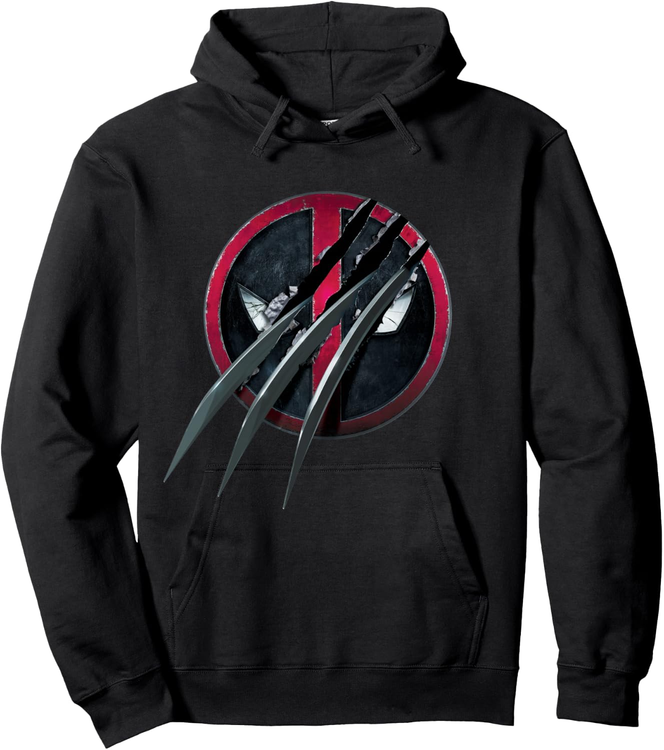 Marvel Studios Deadpool & Wolverine Slashed Icon with Claws Hoodie - Hoodie | Black