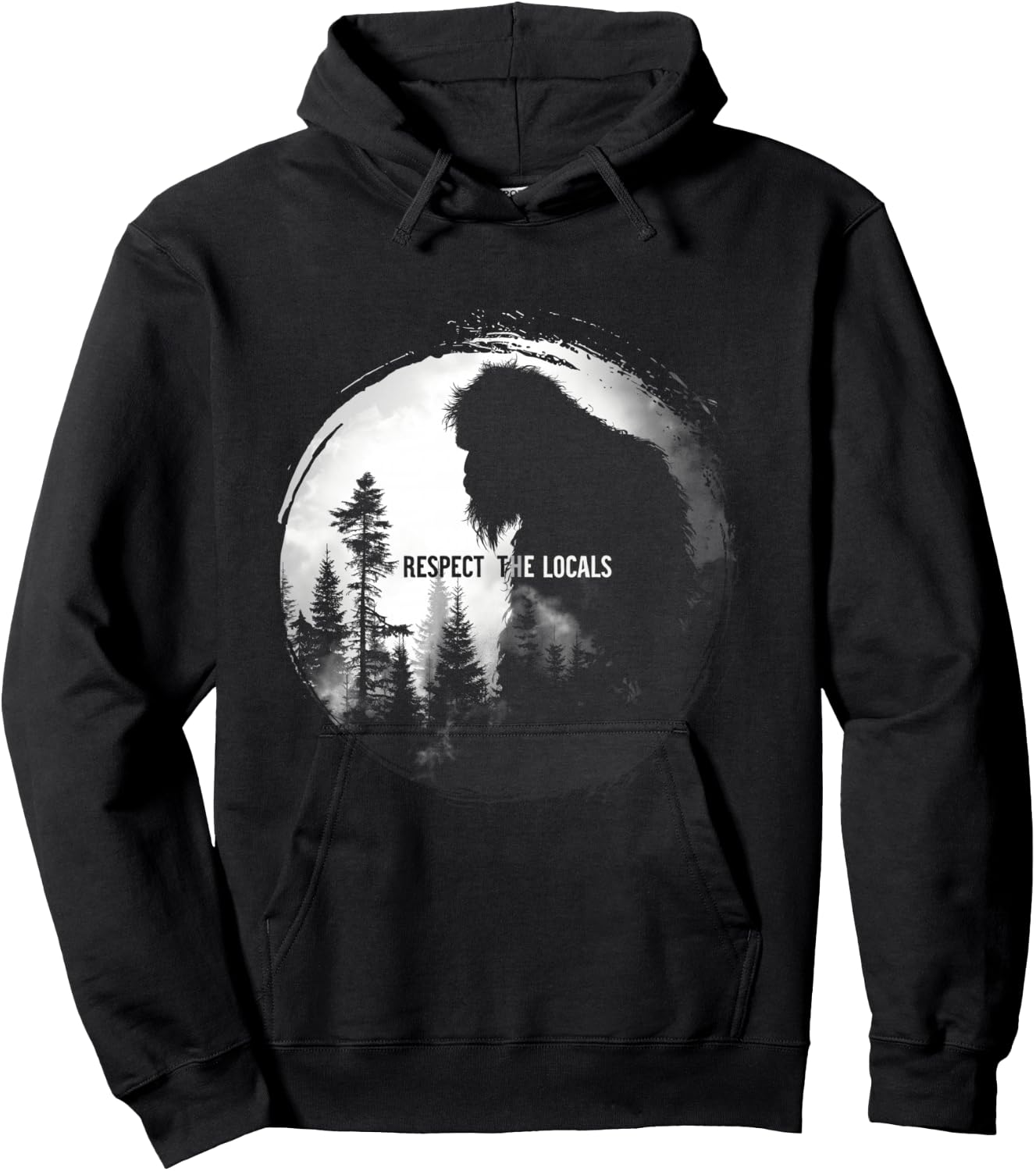 Respect the Locals Bigfoot Nature Wildlife Hoodie - Hoodie | Black