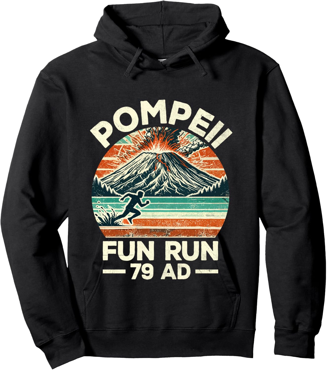 Pompeii Fun Run Marathon Geography Volcanologist Volcanology Hoodie - Hoodie | Black