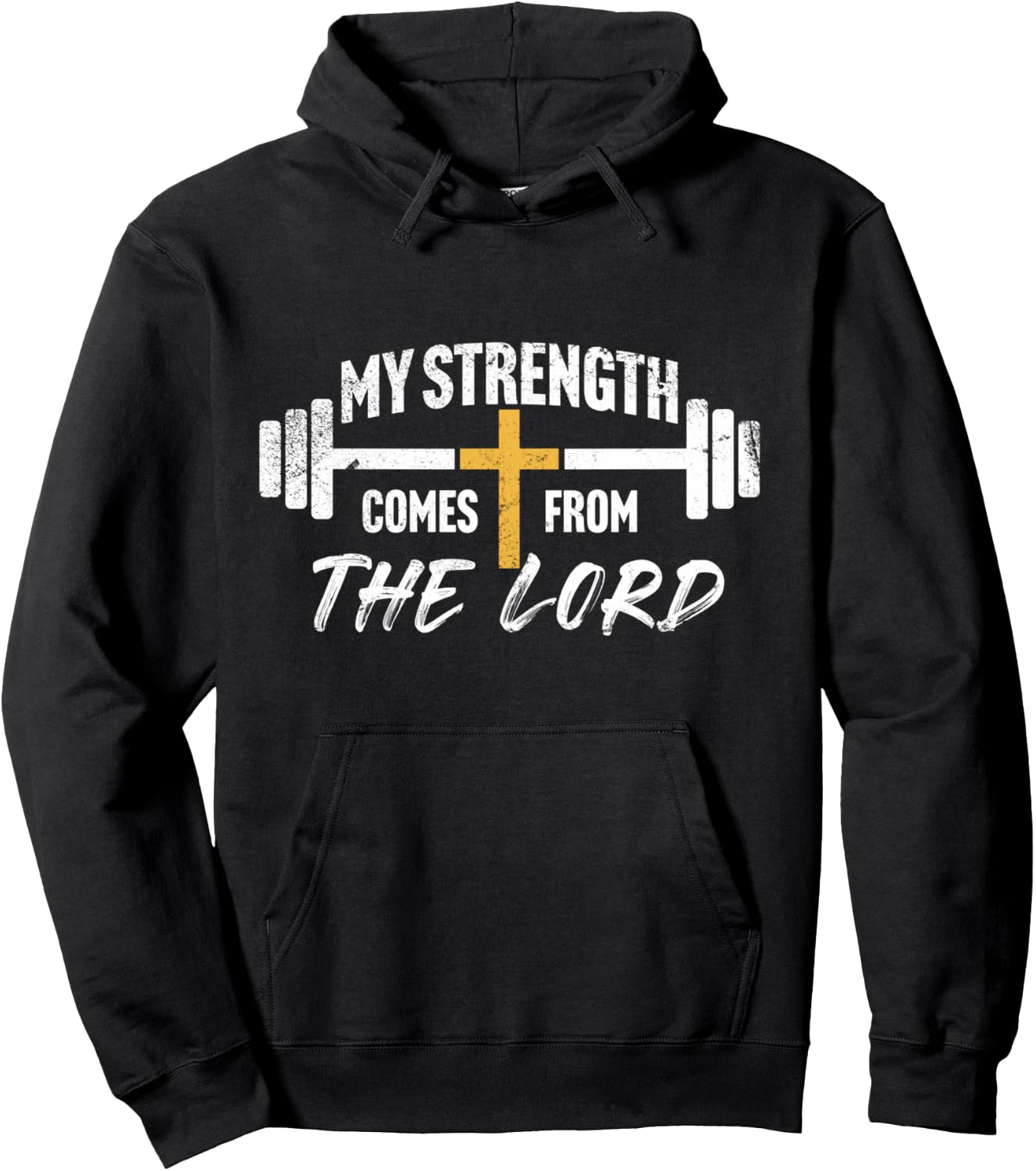 My Strength Christian Men Bible Verse Gym Workout Hoodie - Hoodie | Black