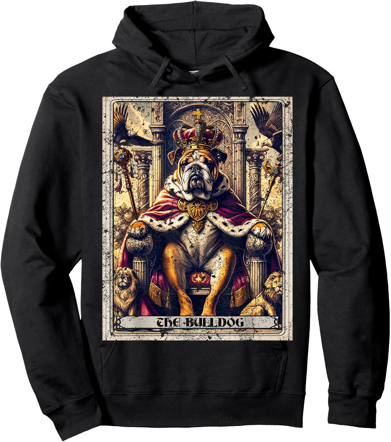 English Bulldog Tarot Card Dog Hoodie - Hoodie | Black