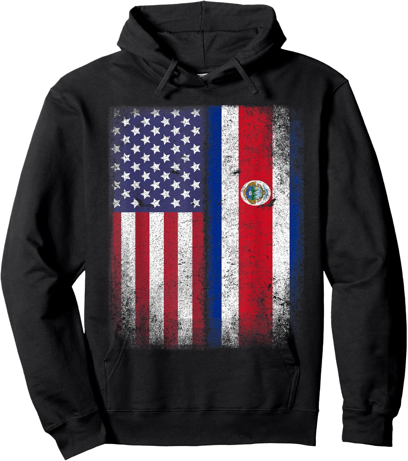 Costa Rican American Flag Costa Rica USA Gift America Hoodie - Hoodie | Black