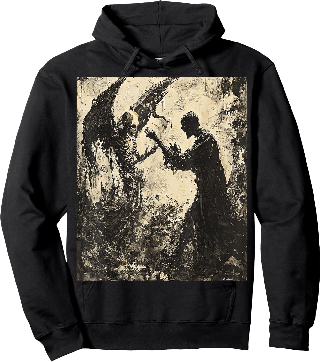 Painting Angel of Death Battle Fighting Dreamscape Art Hoodie - Hoodie | Black