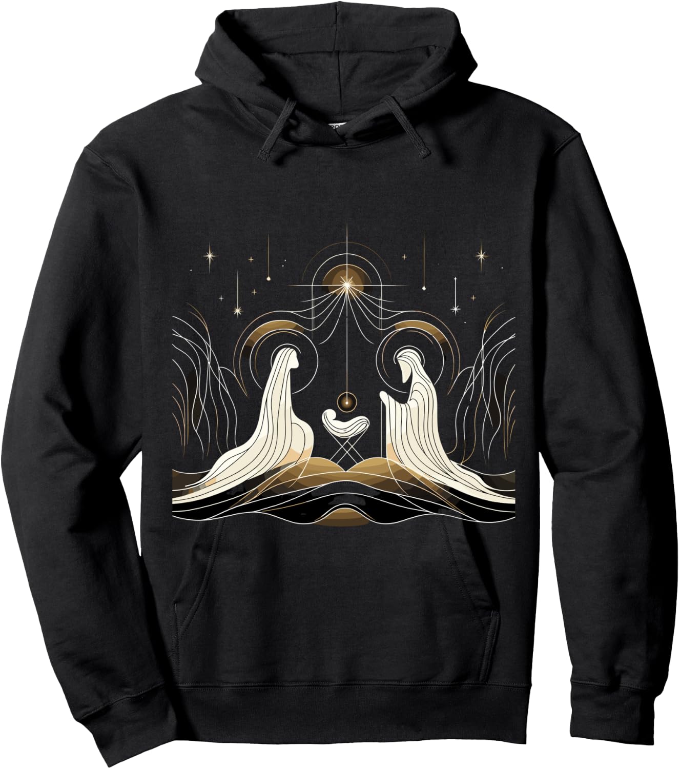 Minimalist Nativity Scene - Christmas Art Hoodie - Hoodie | Black