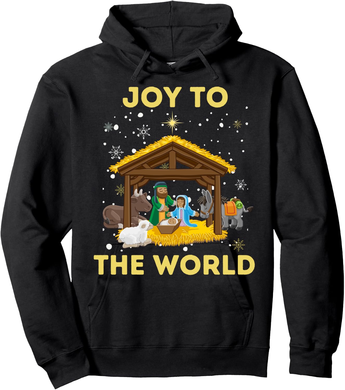 Christmas Nativity Christian Birth Of Jesus Joy To The World Hoodie - Hoodie | Black
