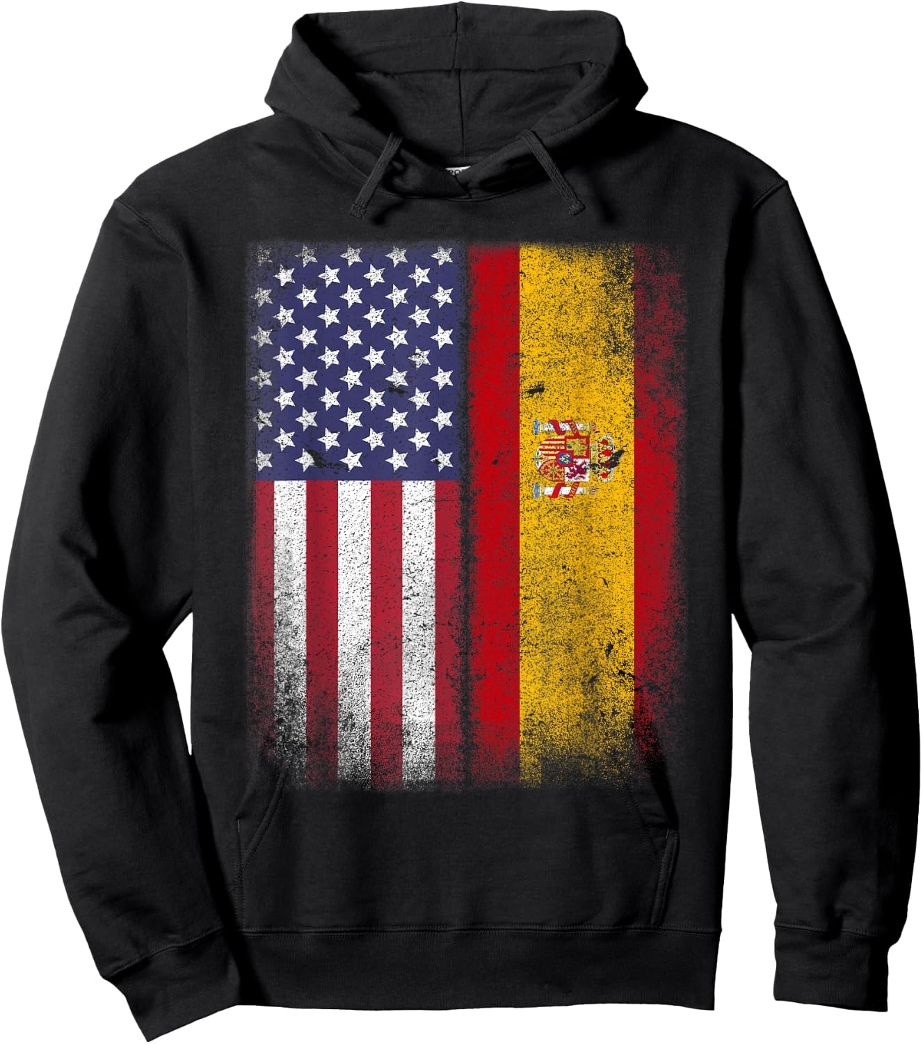 Spanish American Flag Spain Usa Bandera Espana Hoodie - Hoodie | Black