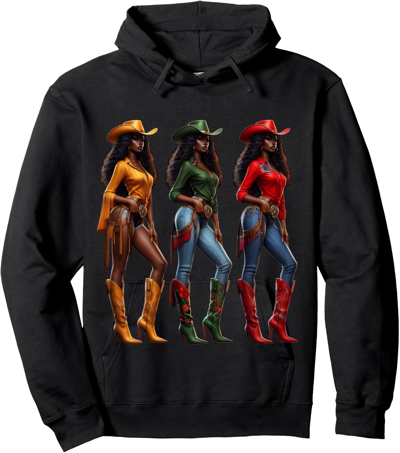 Black Cowgirl Western Rodeo Juneteenth Freedom Afro Women Hoodie - Hoodie | Black
