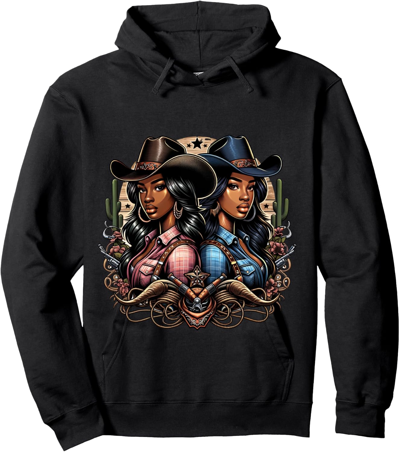 Black Cowgirl Melanin Texas Cowgirl Western Rodeo Queen Girl Hoodie - Hoodie | Black