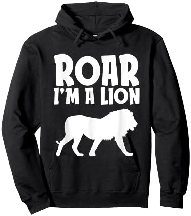 Roar I'm a Lion Funny Lazy Halloween Costume Wild Animals Hoodie - Hoodie | Black