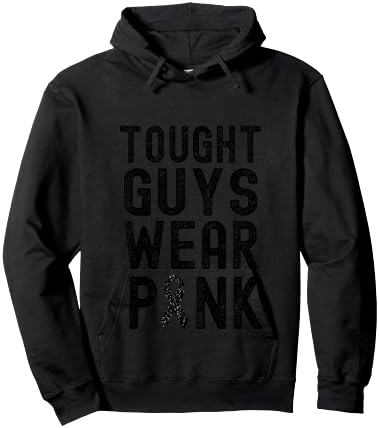 Tough Guys Wear Pink Breast Cancer Awareness Hoodie - Hoodie | Black