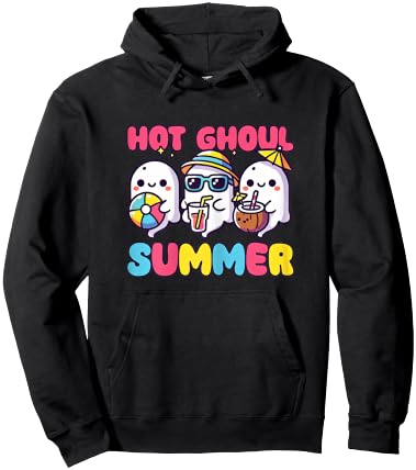 Summerween Hot Ghoul Summer Halloween Ghost Hoodie - Hoodie | Black